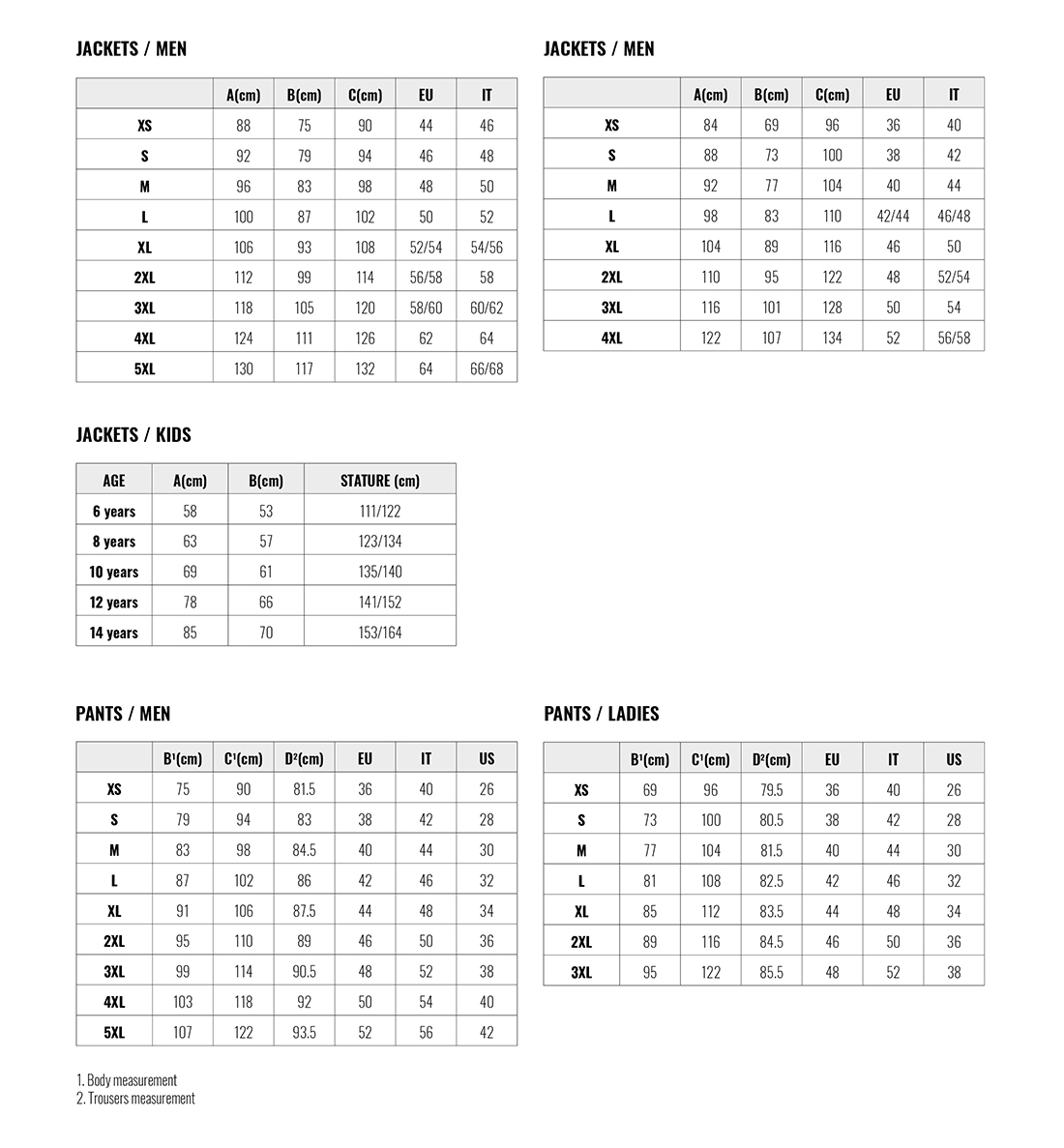 Motorcycle Race Suit Sizing Chart Reviewmotors.co